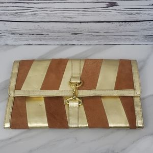 5/$25 Faux leather striped Clutch